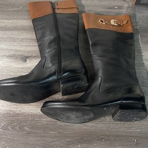 Ann Klein size 8 woman’s black/brown leather boots - Picture 11 of 12